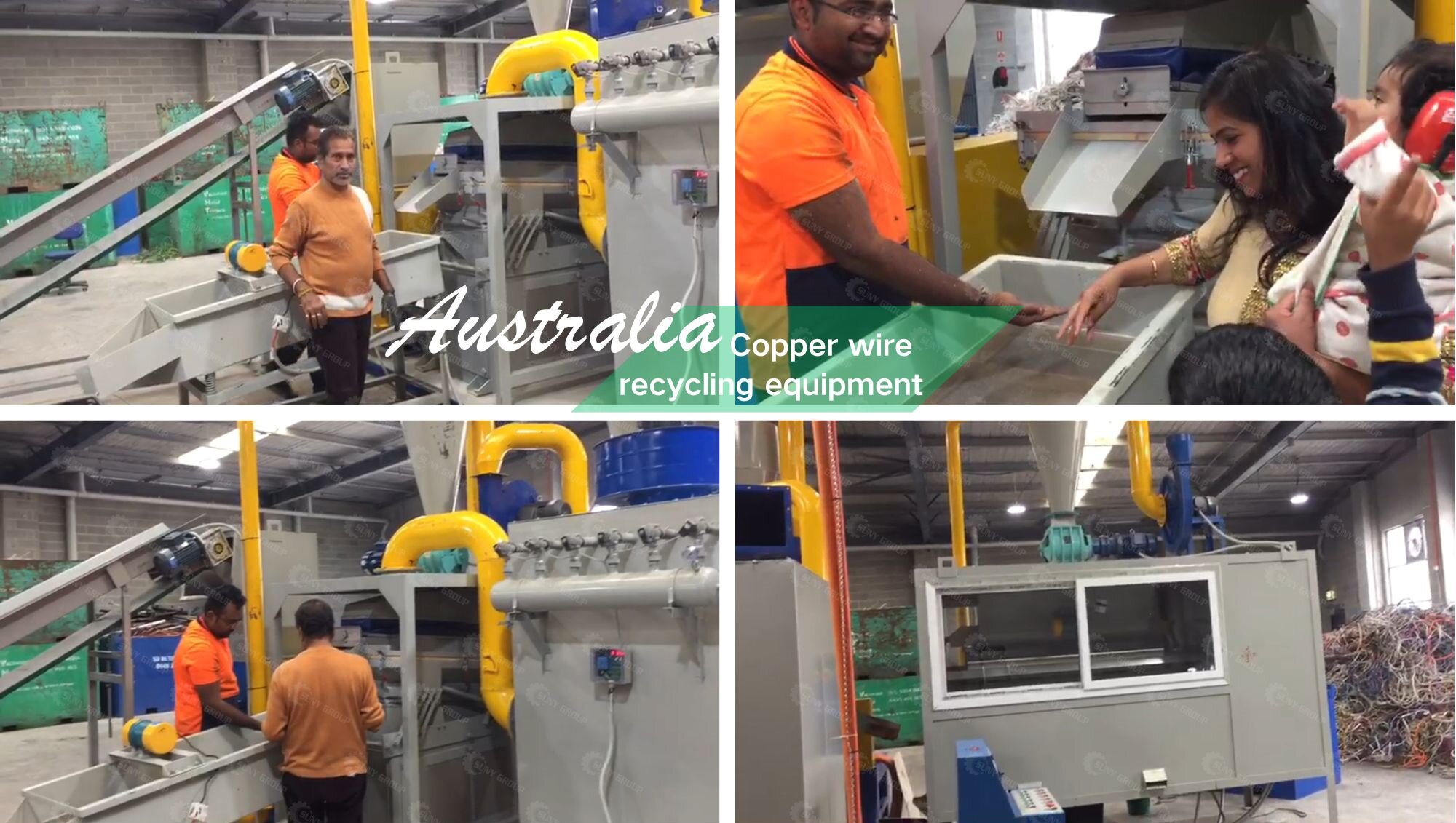 Copper wire recycling machine running site in Australia