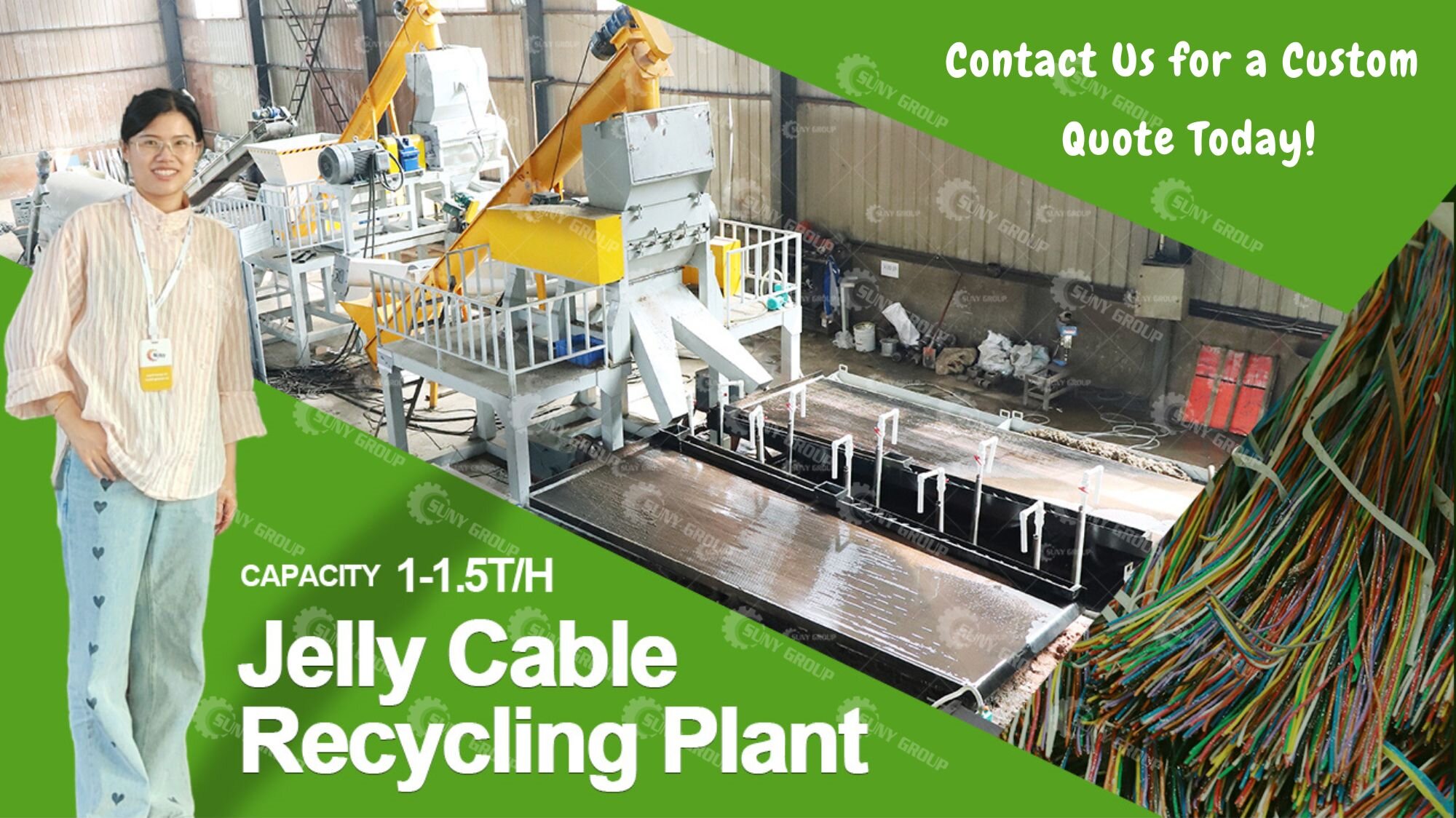 1000kg/h Jelly Filled Cable Recycling Plant