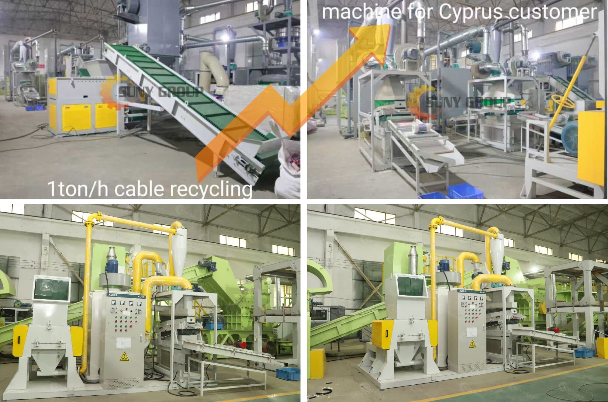 1ton/h cable recycling machine for Cyprus customer