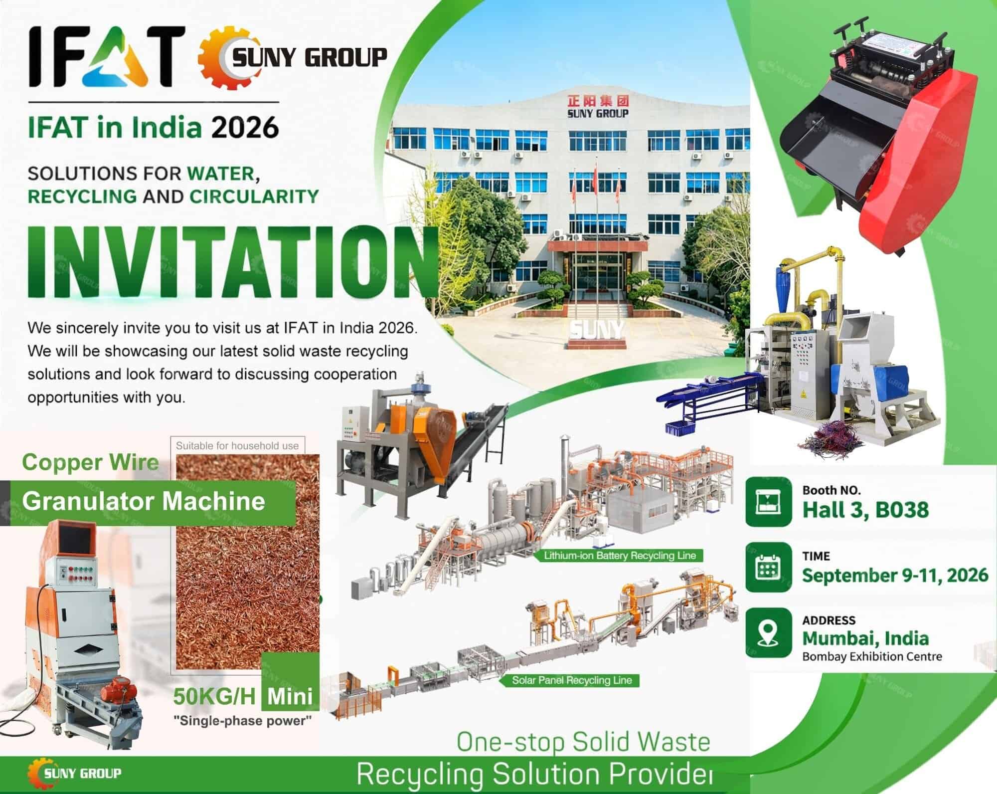 Cable Recycling Machines at IFAT India 2026