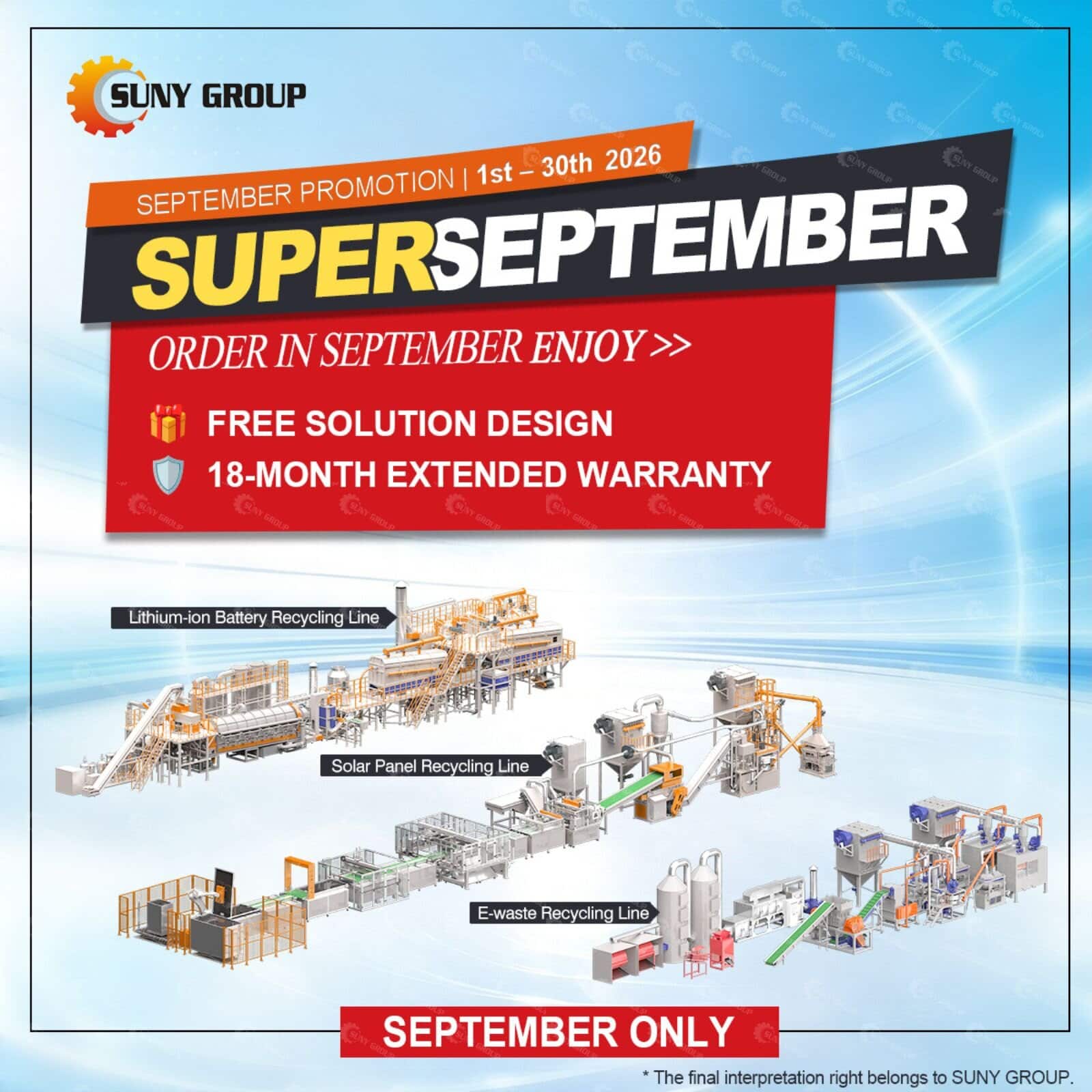 Super September Promotion 2026 for Copper Wire Recycling Equipment